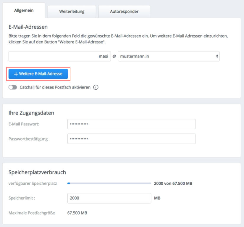 E-Mail Postfach mit einer E-Mail Adresse einrichten ...