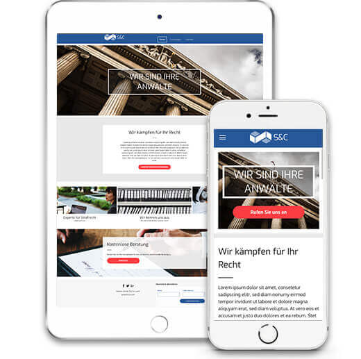 Homepage Baukasten, Vorlage für Anwalt Homepage
