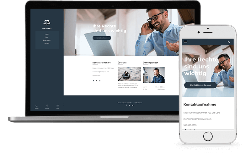 Homepage Baukasten, Anwalt Homepage erstellen