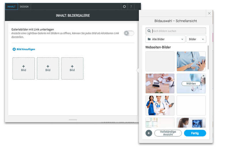 Homepage Baukasten, Vorlage für Praxis-Website