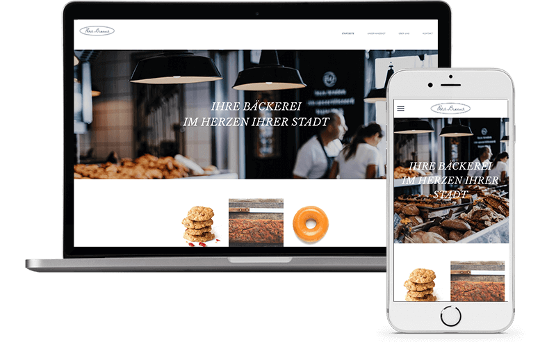 Homepage Baukasten, Bäckerei Homepage erstellen