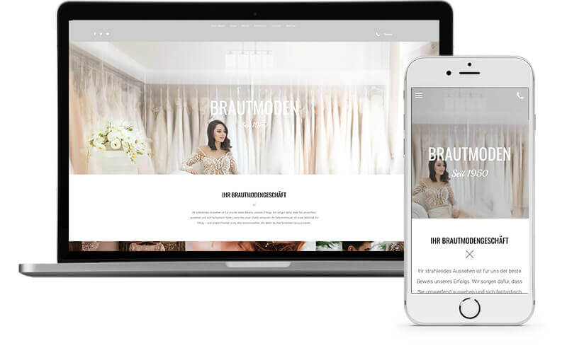 Homepage Baukasten, Vorlage für Hochzeitshomepage
