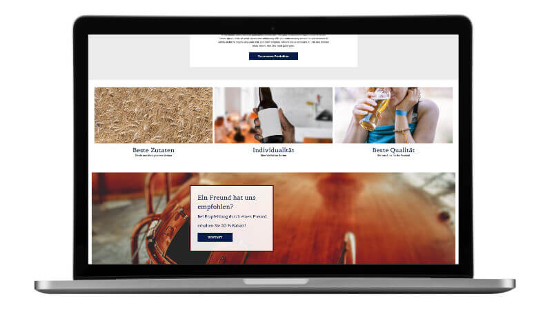 Homepage-Baukasten, Template für Craftbeer Website