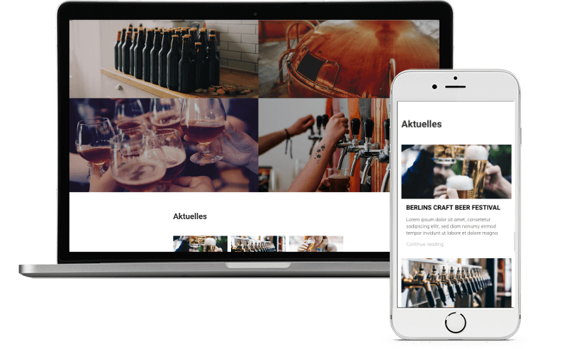 Homepage Baukasten, Craftbeer Website erstellen