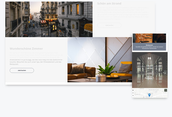 Homepage Baukasten, Ferienwohnung Template, verschiedene Bildschirmgrößen