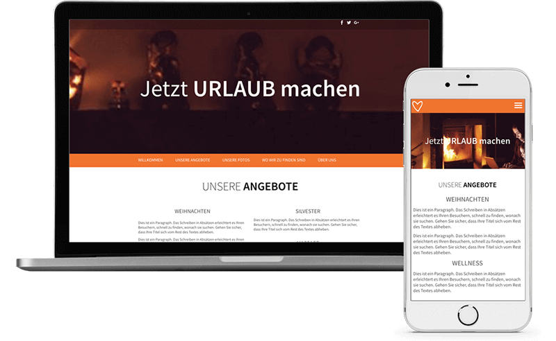 Homepage Baukasten, Ferienwohnung Website erstellen