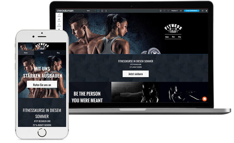 Homepage Baukasten, Vorlage für Fitness-Blog