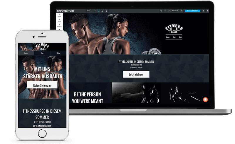 Homepage Baukasten, Fitness Blog erstellen