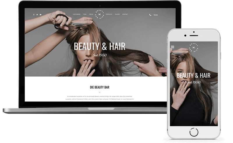 Homepage Baukasten, Friseur Homepage erstellen