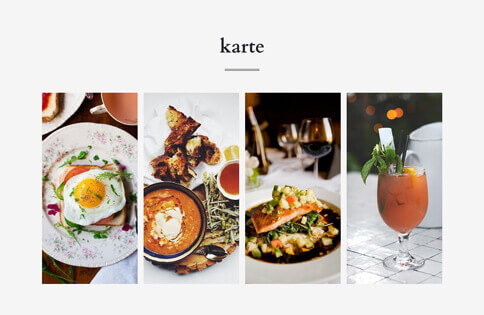 Homepage Baukasten, Vorlage für Gastronomie-Website