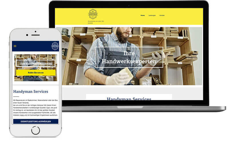 Homepage Baukasten, Vorlage für Handwerker Website