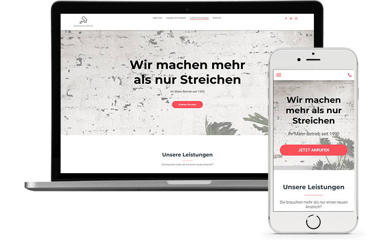 Homepage Baukasten, Malerfachbetrieb Homepage erstellen