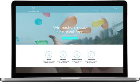 Homepage Baukasten, Vorlage für Psychologen Homepage, Laptop Ansicht