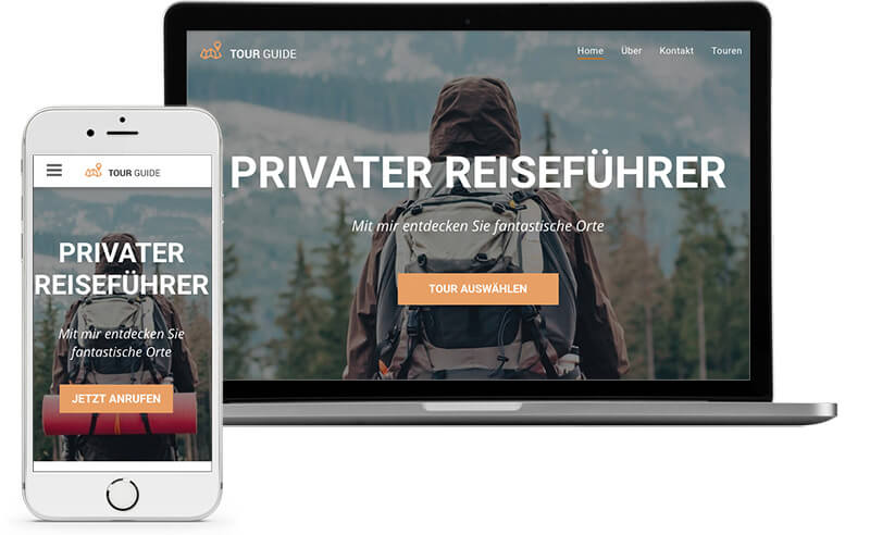 Homepage Baukasten, Vorlage für Reiseblog, Reiseblog erstellen