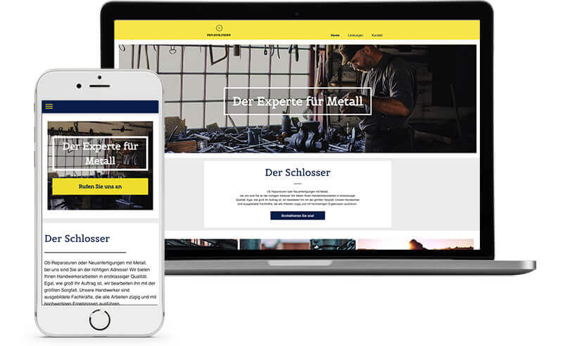 Homepage Baukasten, Vorlage für Schlosserei Homepage