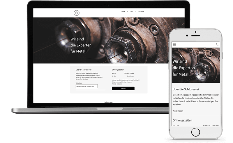 Homepage Baukasten, Schlosserei Homepage erstellen