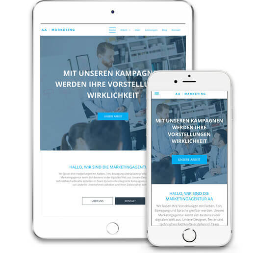 Homepage-Baukasten, Vorlage für eigene Website/Homepage auf iPad & iPhone