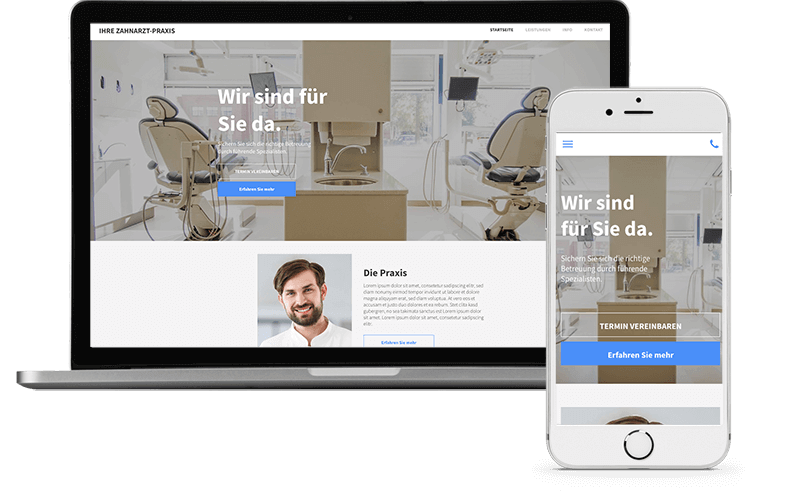 Homepage Baukasten, Zahnarzt Homepage erstellen