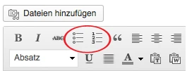 Einfach auf das Tabellensymbol klicken und schon lässt sich eine übersichtliche Liste erstellen.