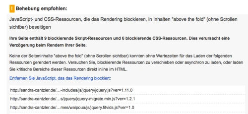 Wird das Rendering durch im Quellcode falsch positionierte JavaScript- und CSS-Dateien blockiert, verlängert sich die Ladezeit für den Bereich above the fold. Erst im Anschluss werden Stück für Stück die Inhalte "von oben nach unten" geladen. Screenshot: S. Cantzler