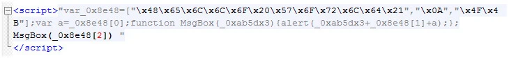 Beispiel von einem Schadcode-Muster.