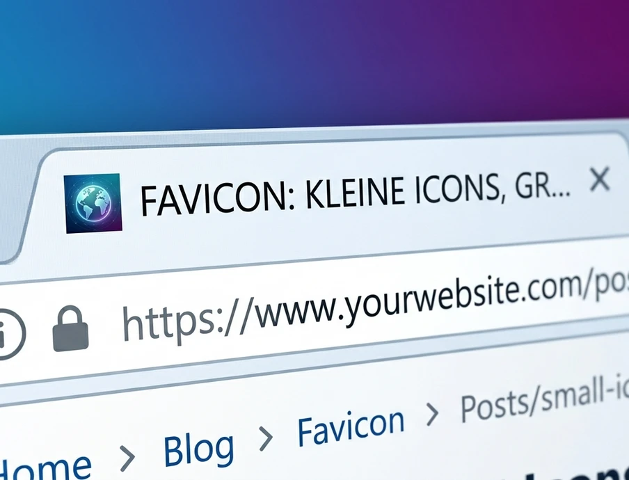 Screenshot eines Browserfensters mit Adressleiste, Schloss-Symbol, Tabs und Favicon-Icon.